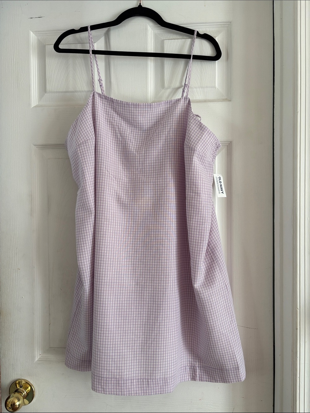 Old Navy Lilac Gingham Spaghetti Strap Dress